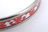 Authentic HERMES Email PM Bangle Gadarkivir Motif Silver Red White Box J0763