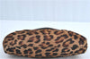 Authentic FENDI Leopard Motif Shoulder Hand Bag Unborn Calf Fur Brown J0764