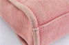 Authentic CHANEL Deauville Line Shoulder Tote Bag Canvas Leather Pink Red J0767