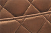 Authentic CHANEL Lamb Skin Matelasse Chain Shoulder Tote Bag Brown Gold CC J0768