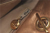 Authentic CHANEL Lamb Skin Matelasse Chain Shoulder Tote Bag Brown Gold CC J0768