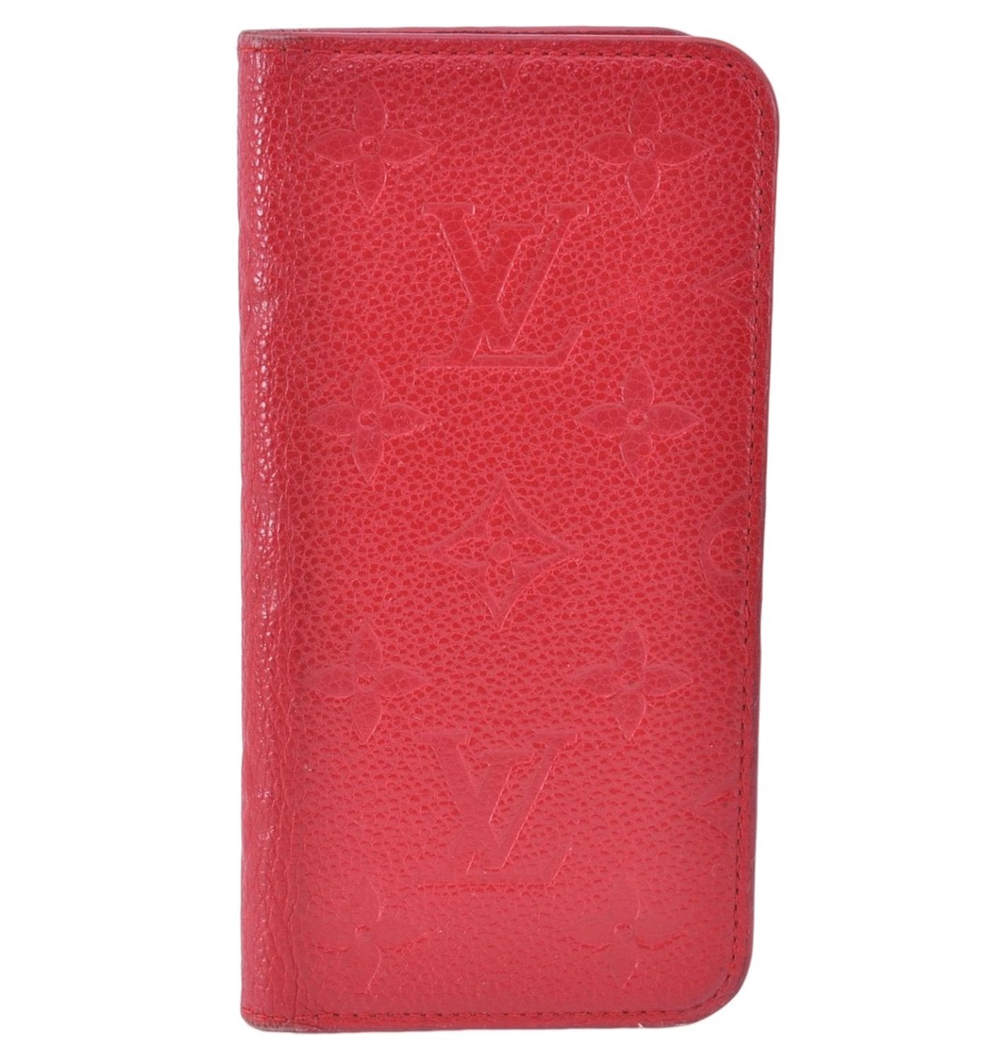 Authentic Louis Vuitton Empreinte Folio iPhone X Case Red M63588 LV J0773