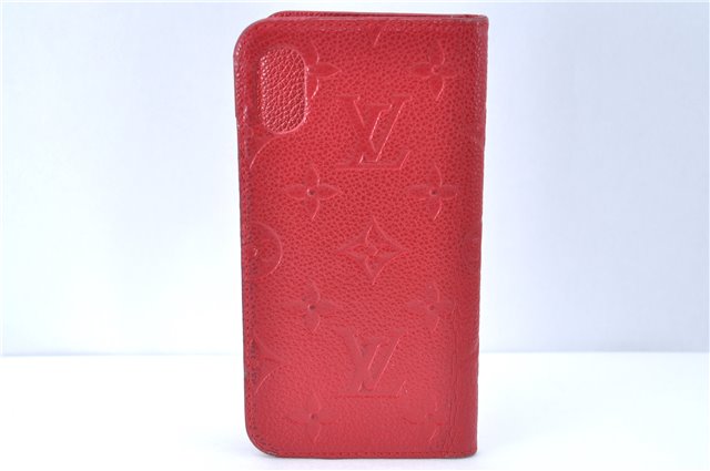 Authentic Louis Vuitton Empreinte Folio iPhone X Case Red M63588 LV J0773