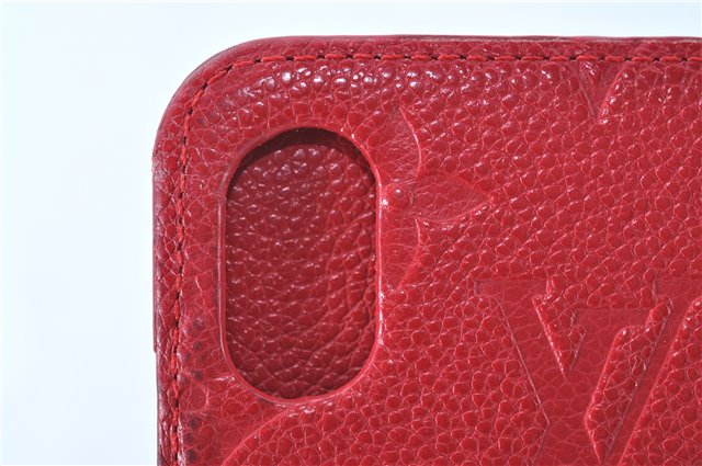 Authentic Louis Vuitton Empreinte Folio iPhone X Case Red M63588 LV J0773