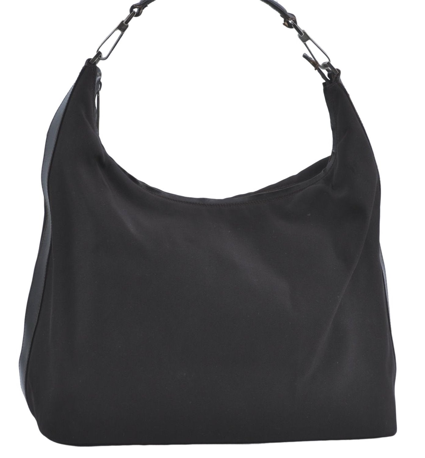 Authentic GUCCI Shoulder Hand Bag Purse Nylon Leather Brown  J0775