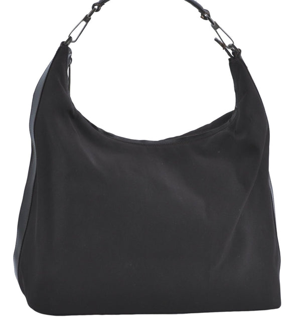 Authentic GUCCI Shoulder Hand Bag Purse Nylon Leather Brown  J0775