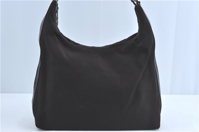 Authentic GUCCI Shoulder Hand Bag Purse Nylon Leather Brown  J0775