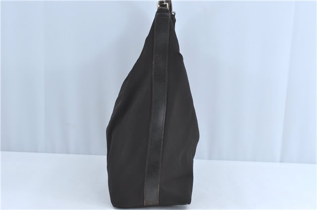 Authentic GUCCI Shoulder Hand Bag Purse Nylon Leather Brown  J0775