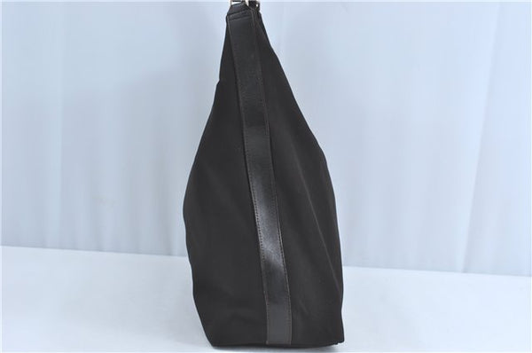 Authentic GUCCI Shoulder Hand Bag Purse Nylon Leather Brown  J0775