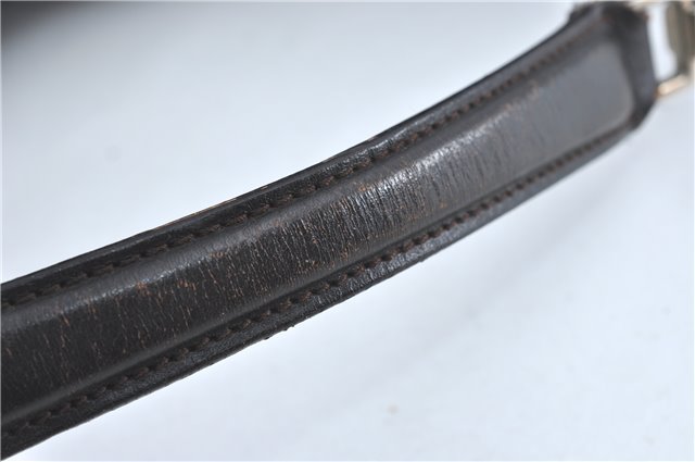 Authentic GUCCI Shoulder Hand Bag Purse Nylon Leather Brown  J0775