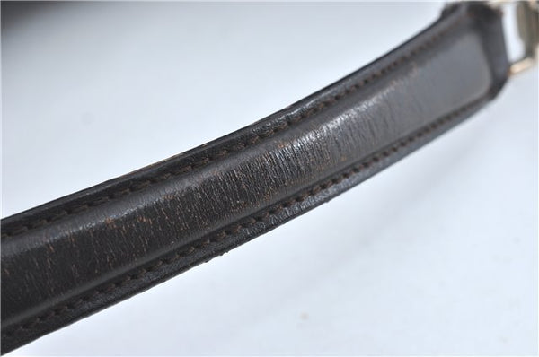 Authentic GUCCI Shoulder Hand Bag Purse Nylon Leather Brown  J0775