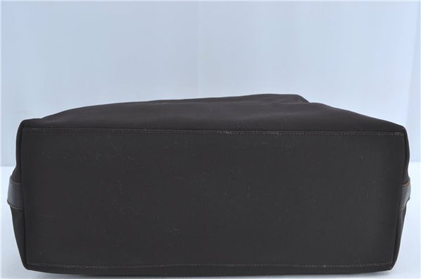 Authentic GUCCI Shoulder Hand Bag Purse Nylon Leather Brown  J0775