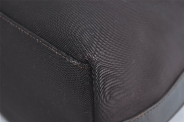 Authentic GUCCI Shoulder Hand Bag Purse Nylon Leather Brown  J0775