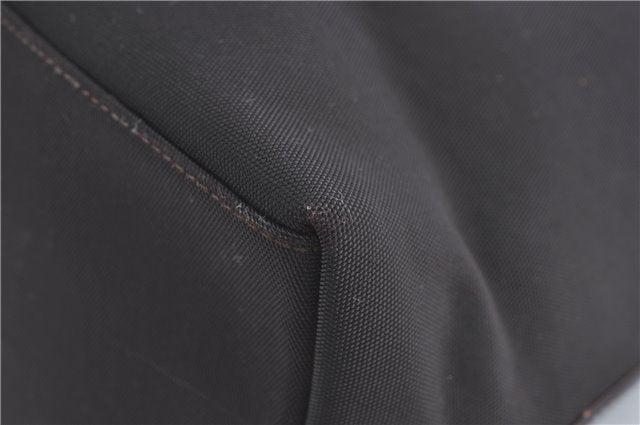 Authentic GUCCI Shoulder Hand Bag Purse Nylon Leather Brown  J0775