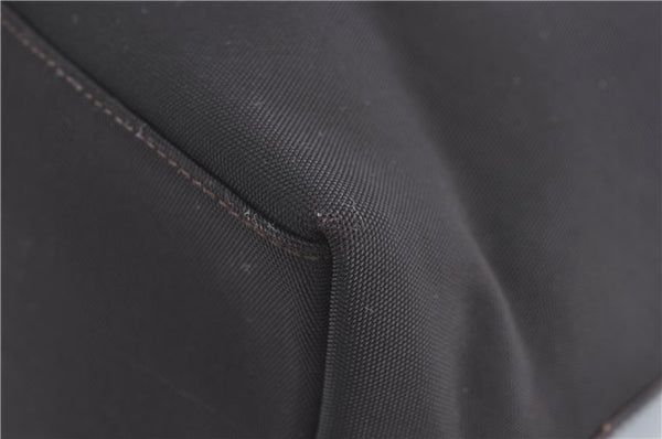 Authentic GUCCI Shoulder Hand Bag Purse Nylon Leather Brown  J0775