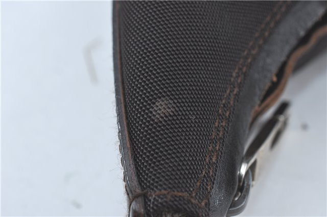 Authentic GUCCI Shoulder Hand Bag Purse Nylon Leather Brown  J0775