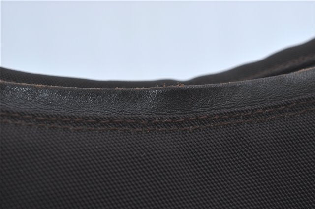 Authentic GUCCI Shoulder Hand Bag Purse Nylon Leather Brown  J0775