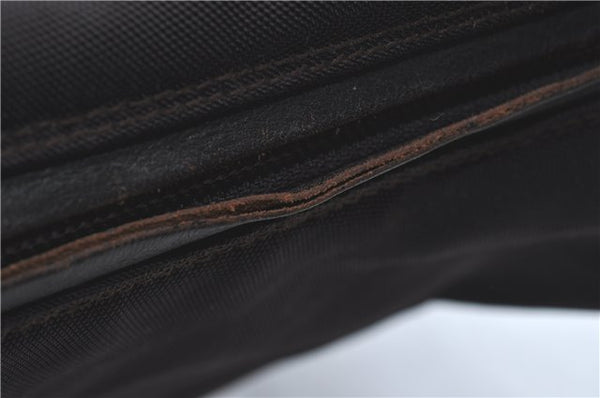 Authentic GUCCI Shoulder Hand Bag Purse Nylon Leather Brown  J0775