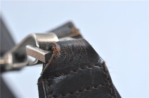 Authentic GUCCI Shoulder Hand Bag Purse Nylon Leather Brown  J0775