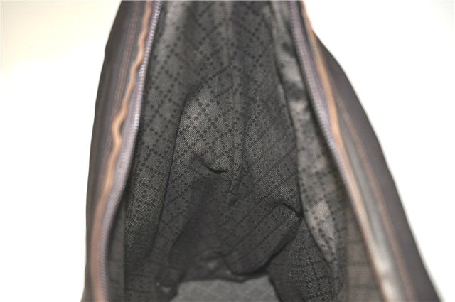 Authentic GUCCI Shoulder Hand Bag Purse Nylon Leather Brown  J0775