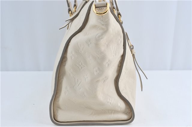 Auth Louis Vuitton Monogram Empreinte Lumineuse PM Tote Bag M93411 White J0778
