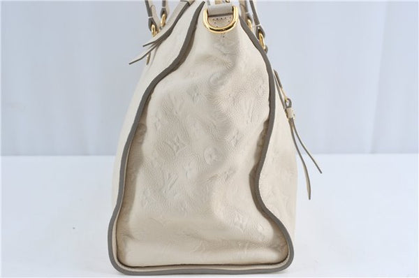 Auth Louis Vuitton Monogram Empreinte Lumineuse PM Tote Bag M93411 White J0778