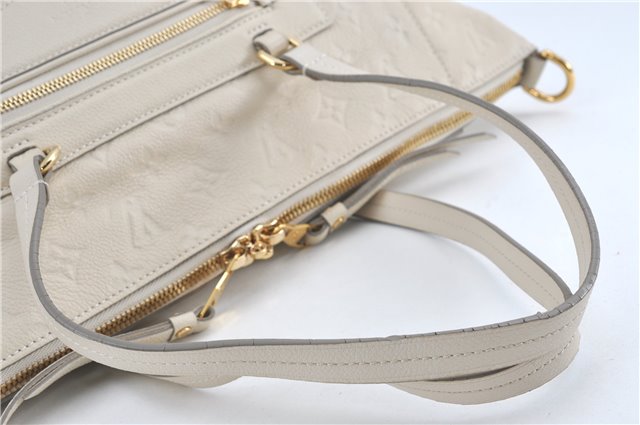 Auth Louis Vuitton Monogram Empreinte Lumineuse PM Tote Bag M93411 White J0778