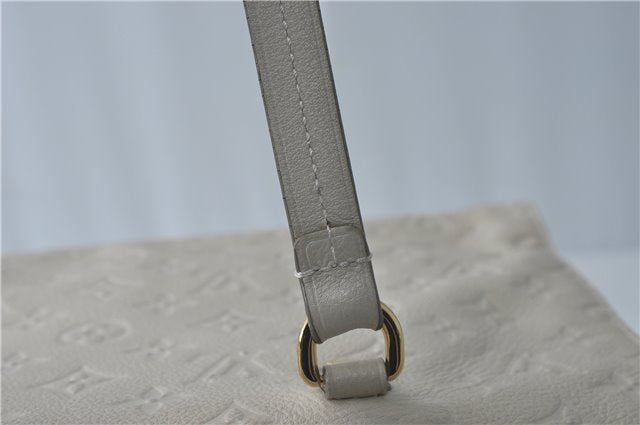 Auth Louis Vuitton Monogram Empreinte Lumineuse PM Tote Bag M93411 White J0778