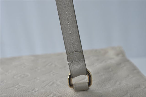 Auth Louis Vuitton Monogram Empreinte Lumineuse PM Tote Bag M93411 White J0778