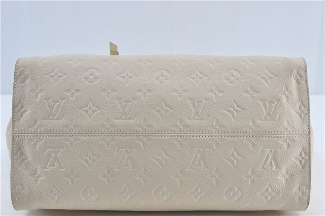 Auth Louis Vuitton Monogram Empreinte Lumineuse PM Tote Bag M93411 White J0778