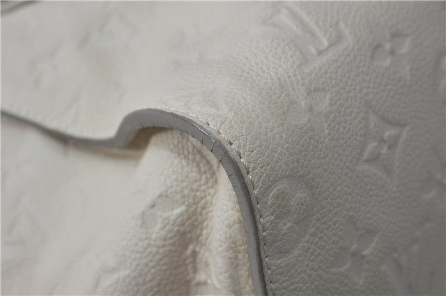 Auth Louis Vuitton Monogram Empreinte Lumineuse PM Tote Bag M93411 White J0778