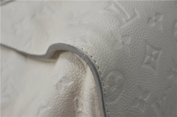 Auth Louis Vuitton Monogram Empreinte Lumineuse PM Tote Bag M93411 White J0778