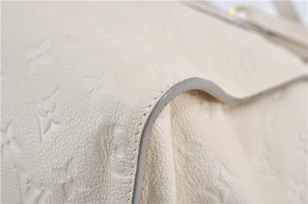Auth Louis Vuitton Monogram Empreinte Lumineuse PM Tote Bag M93411 White J0778