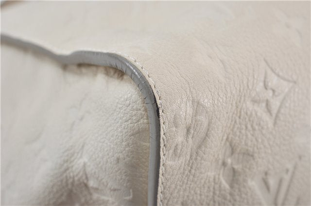 Auth Louis Vuitton Monogram Empreinte Lumineuse PM Tote Bag M93411 White J0778