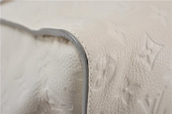 Auth Louis Vuitton Monogram Empreinte Lumineuse PM Tote Bag M93411 White J0778