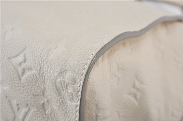 Auth Louis Vuitton Monogram Empreinte Lumineuse PM Tote Bag M93411 White J0778
