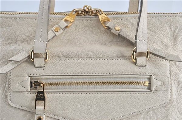 Auth Louis Vuitton Monogram Empreinte Lumineuse PM Tote Bag M93411 White J0778
