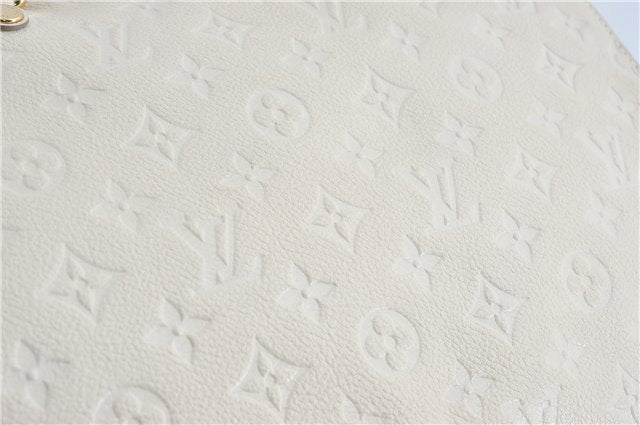 Auth Louis Vuitton Monogram Empreinte Lumineuse PM Tote Bag M93411 White J0778