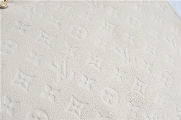 Auth Louis Vuitton Monogram Empreinte Lumineuse PM Tote Bag M93411 White J0778