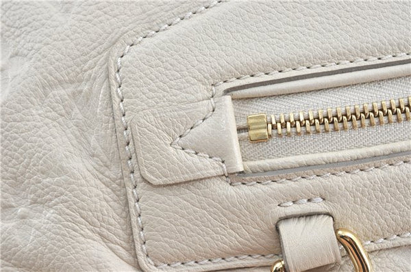 Auth Louis Vuitton Monogram Empreinte Lumineuse PM Tote Bag M93411 White J0778