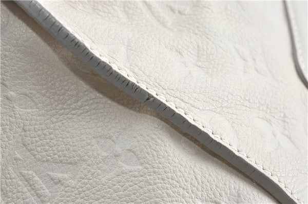 Auth Louis Vuitton Monogram Empreinte Lumineuse PM Tote Bag M93411 White J0778