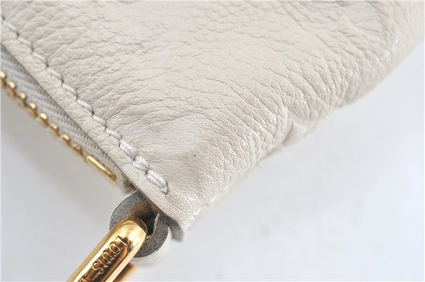 Auth Louis Vuitton Monogram Empreinte Lumineuse PM Tote Bag M93411 White J0778