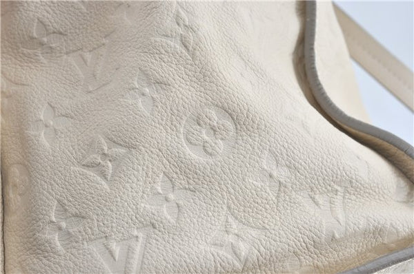 Auth Louis Vuitton Monogram Empreinte Lumineuse PM Tote Bag M93411 White J0778