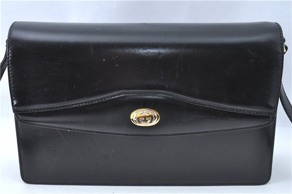 Authentic GUCCI Shoulder Cross Body Bag Purse Leather Black J0779