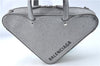 BALENCIAGA Triangle Duffle 2Way Shoulder Hand Bag Leather 531048 Silver J0781