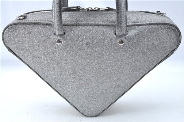 BALENCIAGA Triangle Duffle 2Way Shoulder Hand Bag Leather 531048 Silver J0781