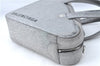 BALENCIAGA Triangle Duffle 2Way Shoulder Hand Bag Leather 531048 Silver J0781