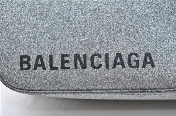 BALENCIAGA Triangle Duffle 2Way Shoulder Hand Bag Leather 531048 Silver J0781