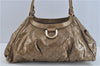 Authentic GUCCI Abbey GG Crystal Shoulder Tote Bag PVC Leather 189835 Gold J0782