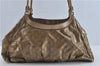 Authentic GUCCI Abbey GG Crystal Shoulder Tote Bag PVC Leather 189835 Gold J0782